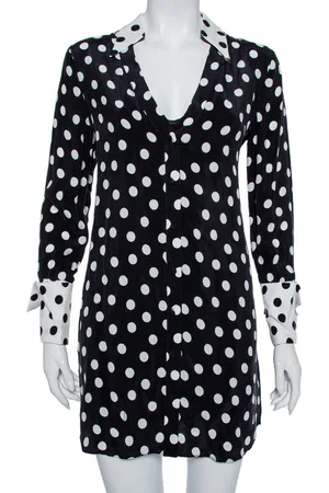 ALICE+OLIVIA Polka Dot Crepe Shirt Dress S