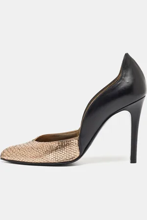 Lanvin Metallic/ Embossed Python and Leather Pumps Size 38