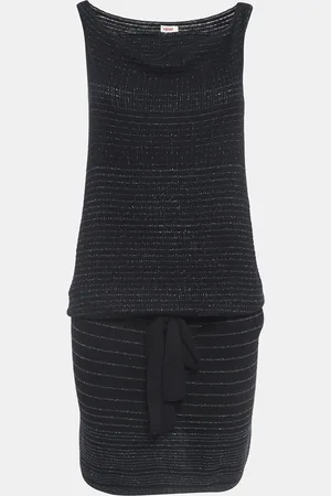 Kenzo Stripe Lurex Knit Belted Mini Dress M