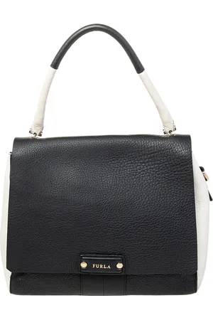 Furla /White Leather Flap Top Handle Bag