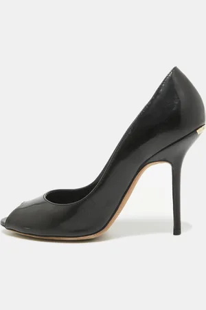 Burberry Patent Leather Peep Toe Pumps Size 36.5