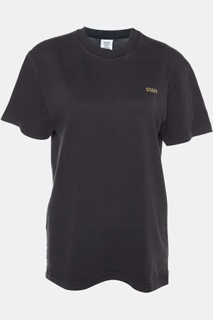 Vetements Charcoal Staff Printed Cotton Knit T-Shirt S