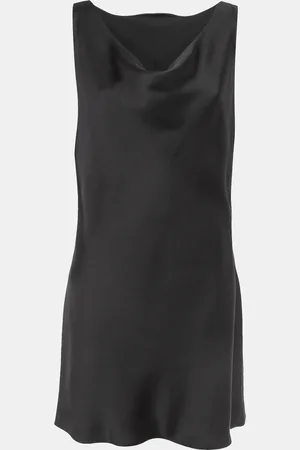 Norma Kamali Satin Cowl Neck Mini Dress L