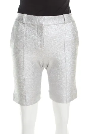 Diane von Furstenberg Metallic Silk Lined New Boymuda Shorts S