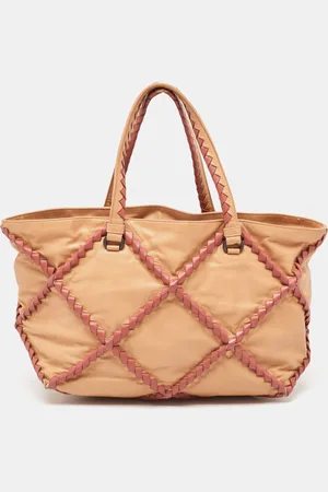 Bottega Veneta /Burgundy Quilted Leather Shopper Tote