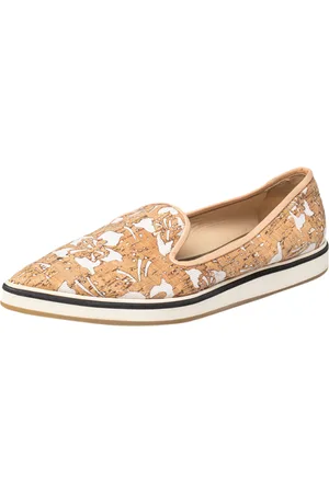 Nicholas Kirkwood /White Cork And Fabric Pointed Toe Slip On Sneakers Size 39