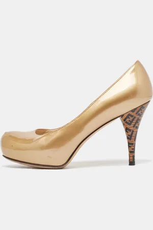 Fendi Patent Leather Platform Round Toe Pumps Size 35
