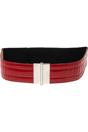 Dolce & Gabbana /Black Patent Leather and Elastic Waist Belt 85CM