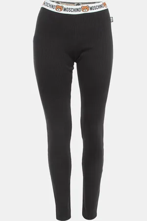 Moschino Cotton Knit Waist Band Detail Leggings L