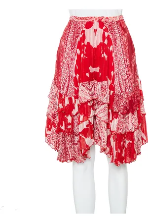 Etro Printed Silk Tiered Mini Skirt S