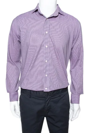 Etro Houndstooth Pattern Cotton Long Sleeve Shirt M