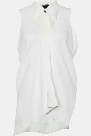 Roland Mouret Crepe Sleeveless V Neck Top S