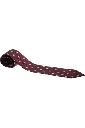 Ermenegildo Zegna Silk Jacquard Zig Zag Floral Pattern Tie