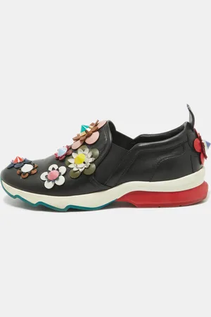 Fendi Leather Flowerland Slip On Sneakers Size 38