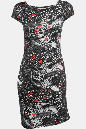 Roberto Cavalli All-Over Print Stretch Nylon Mini Dress M