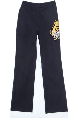 Gianfranco Ferré GF Ferre Cotton Crest Applique Detail Straight Fit Trousers S