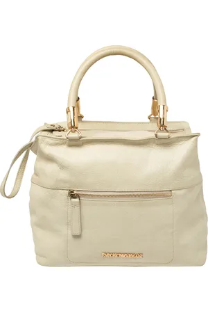 Emporio Armani Pale Leather Double Zip Tote