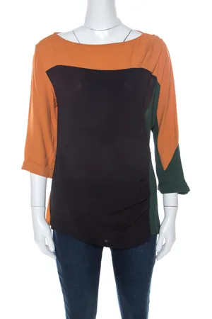 DRIES VAN NOTEN Crepe Colorblock Top M