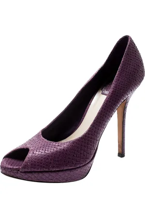 Dior Python Miss Peep Toe Platform Pumps Size 37.5