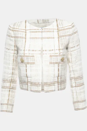 CHANEL /Ecru Tweed Jacket S