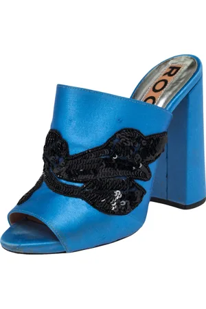 Rochas Satin Embellishment Mule Sandals Size 36