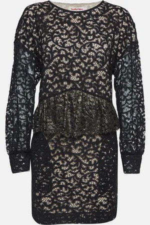 See by Chloé Patterned Lace Ruffled Short Dress L