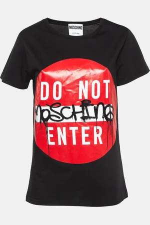 Moschino Do Not Enter Print Cotton T-Shirt XS