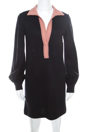 Missoni Contrast Collar Detail Long Sleeve Wool Dress S