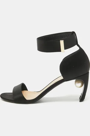 Nicholas Kirkwood Satin Pearl Detail Ankle Strap Sandals Size 41