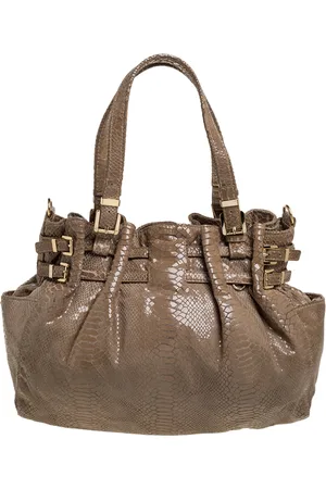 Michael Kors MICHAEL Python Effect Patent Leather Buckle Strap Shoulder Bag