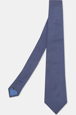 HUGO BOSS Navy Patterned Silk Tie