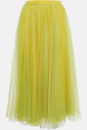 RED Valentino /Yellow Tulle Midi Skirt XS