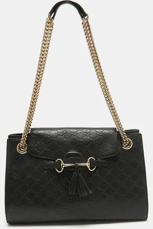Gucci Ssima Leather Large Emily Chain Shoulder Bag
