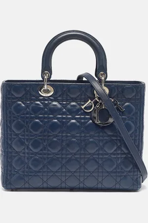 Dior Dark Cannage Leather Large Lady Tote