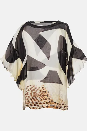 Roberto Cavalli Printed Flared Sleeves Top S