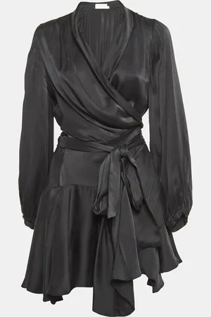 ZIMMERMANN Satin Silk Flared Mini Wrap Dress M