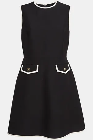 VALENTINO Wool Blend Stud Button Detail Short Dress M