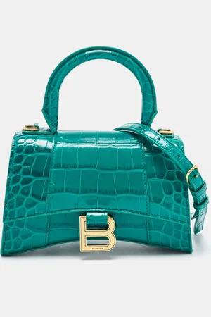 Balenciaga Croc Embossed Leather XS Hourglass Top Handle Bag