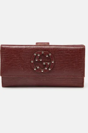 Gucci Brick Leather Soho Studded Continental Wallet