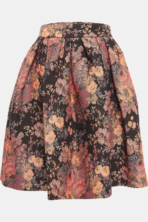 Maje Jacquard Lurex Pleated Knee-Length Skirt L