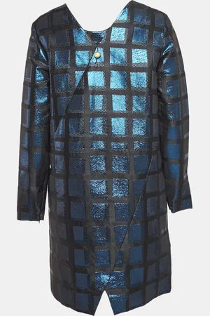 Kenzo Square Lurex V-Neck Shift Dress L