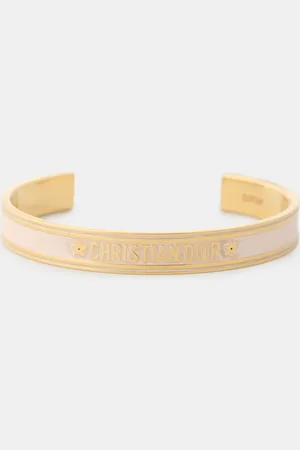 Dior Gold Tone/Light Enamel Open Cuff Bracelet