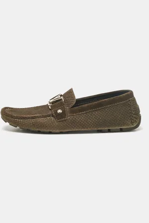 LOUIS VUITTON Suede Monte Carlo Loafers Size 44