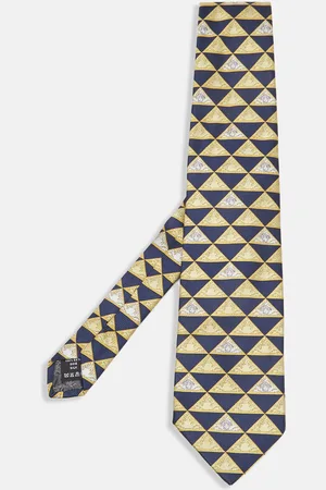 VERSACE Vintage /Blue Triangle Medusa Pattern Silk Tie