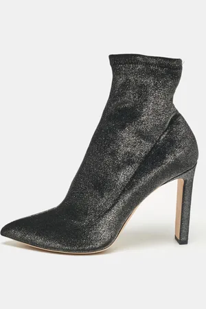 Jimmy Choo Lurex Fabric Ankle Booties Size 40.5
