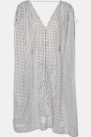 ZIMMERMANN Monochrome Checked Cotton Kaftan Dress M