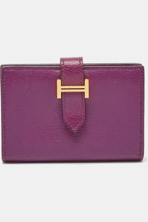 Hermès Anemone Chevre Chamkila Leather Bearn Card Holder