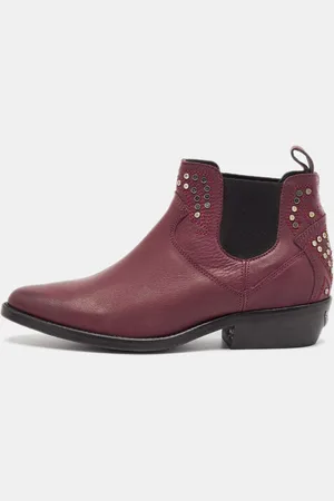 Zadig & Voltaire Leather Studded Ankle Length Boots Size 36