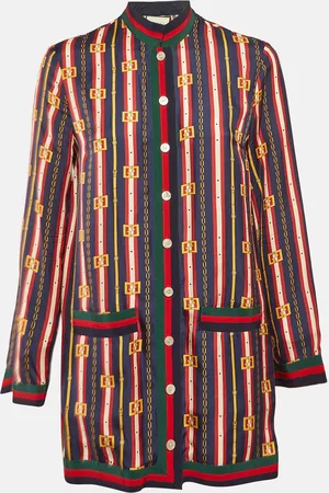 Gucci Printed Silk Button Front Tunic S