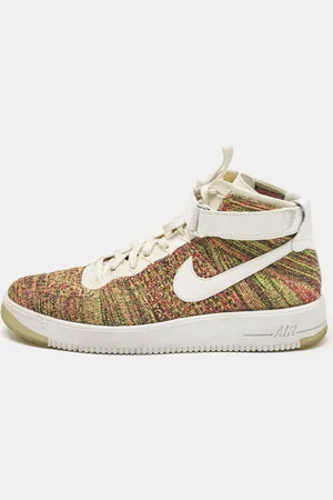 Nike Fabric and Leather Air Force High Top Sneakers Size 46